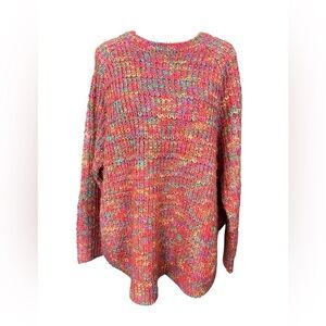 Keren Hart Chunky Knot Multi-colored Scoop hem sweater size medium